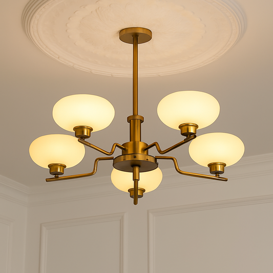 Lustre LED Vintage Bauhaus Scandinave Verre & Fer