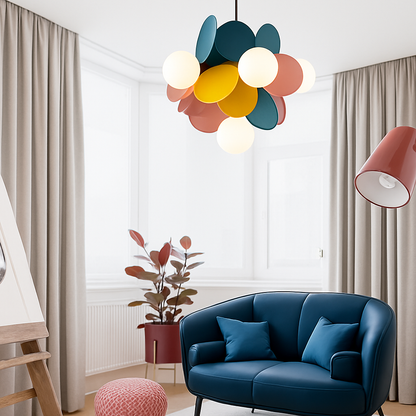 Lustre Moderne Kebya : Globes Colorés & Design Métal