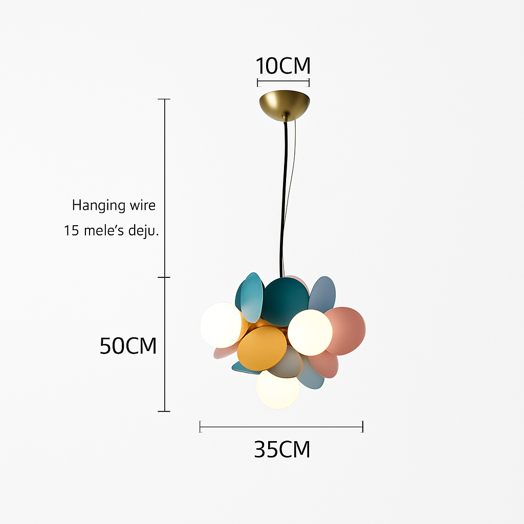 Lustre Moderne Kebya : Globes Colorés & Design Métal
