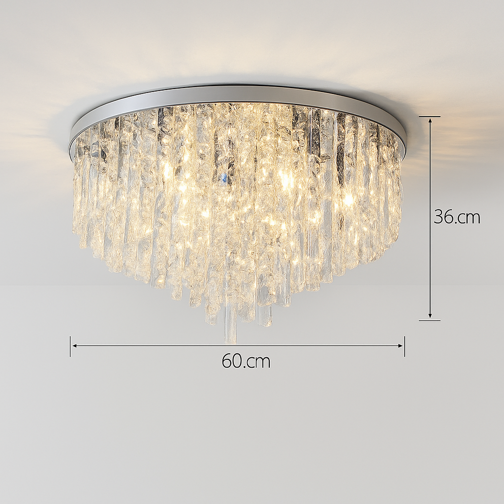 Lustre Cristal Art Déco LED Doré/Chromé
