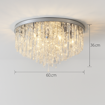 Lustre Cristal Art Déco LED Doré/Chromé