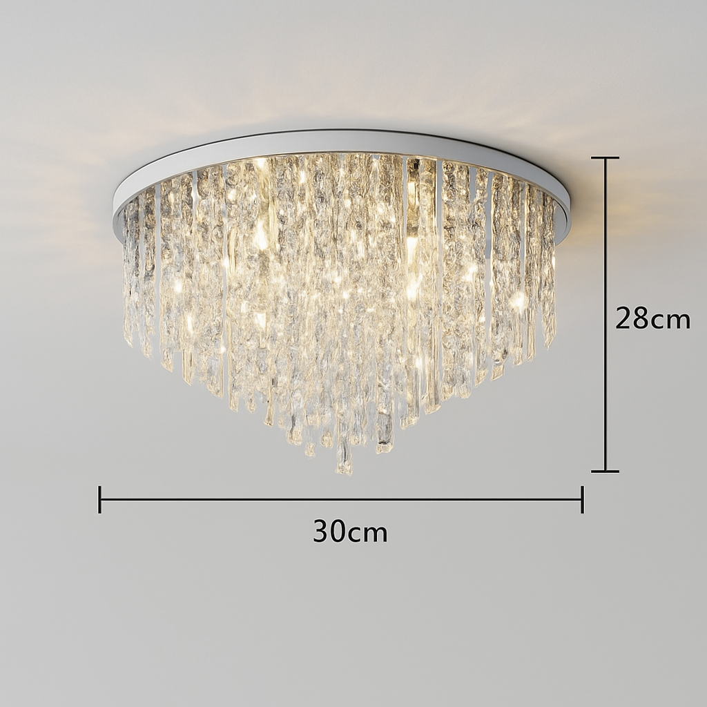 Lustre Cristal Art Déco LED Doré/Chromé