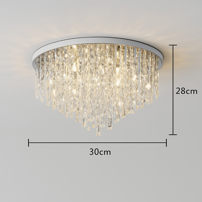 Lustre Cristal Art Déco LED Doré/Chromé