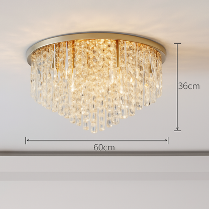 Lustre Cristal Art Déco LED Doré/Chromé