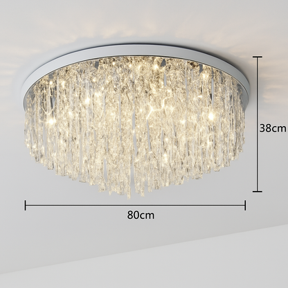Lustre Cristal Art Déco LED Doré/Chromé