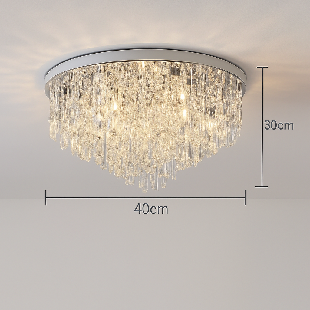 Lustre Cristal Art Déco LED Doré/Chromé