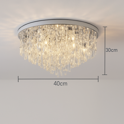 Lustre Cristal Art Déco LED Doré/Chromé