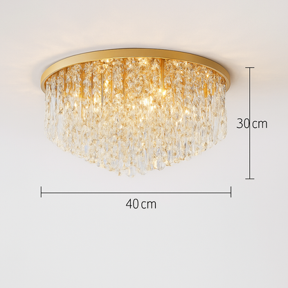 Lustre Cristal Art Déco LED Doré/Chromé