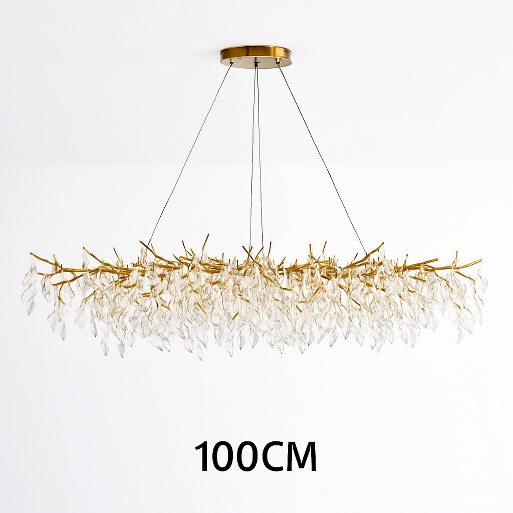 Lustre Cristal Doré Art Déco IWP