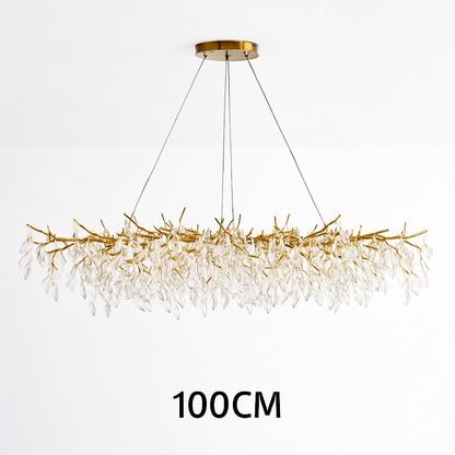 Lustre Cristal Doré Art Déco IWP