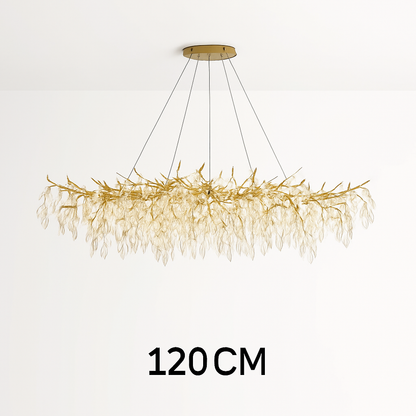 Lustre Cristal Doré Art Déco IWP