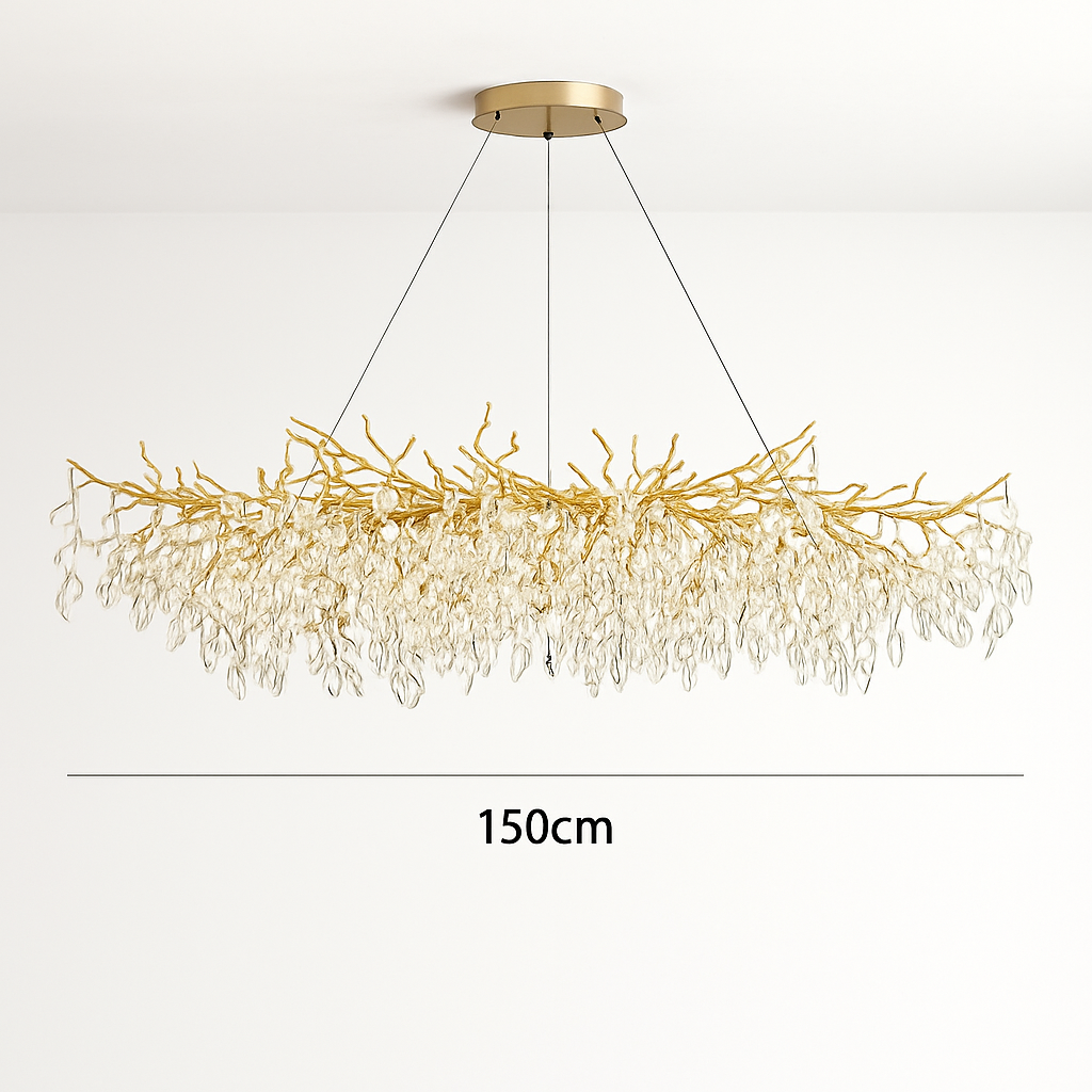 Lustre Cristal Doré Art Déco IWP