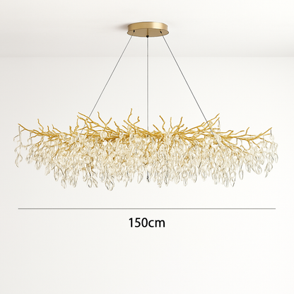 Lustre Cristal Doré Art Déco IWP