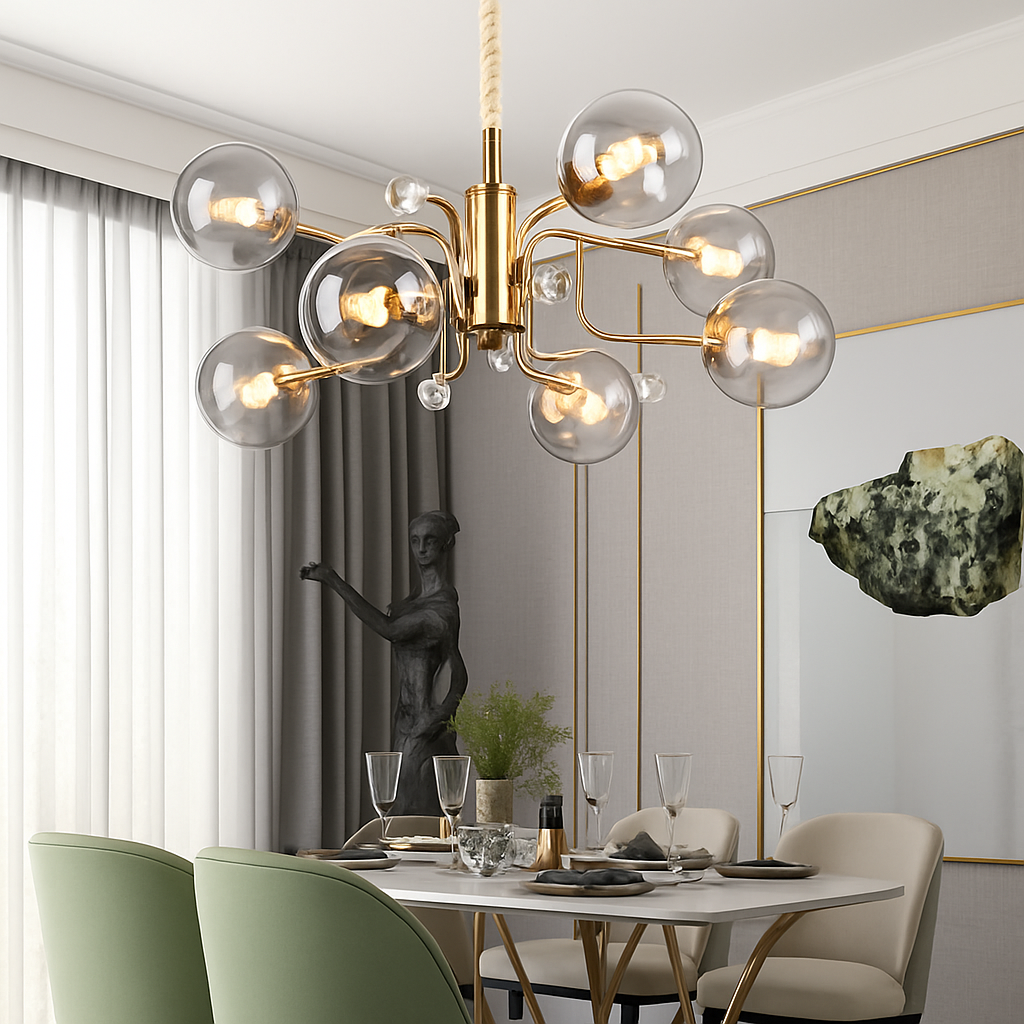 Lustre Moderne Verre Hauteur Réglable