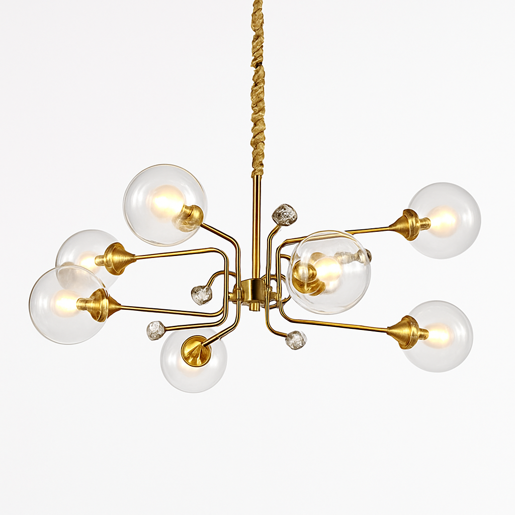 Lustre Moderne Verre Hauteur Réglable