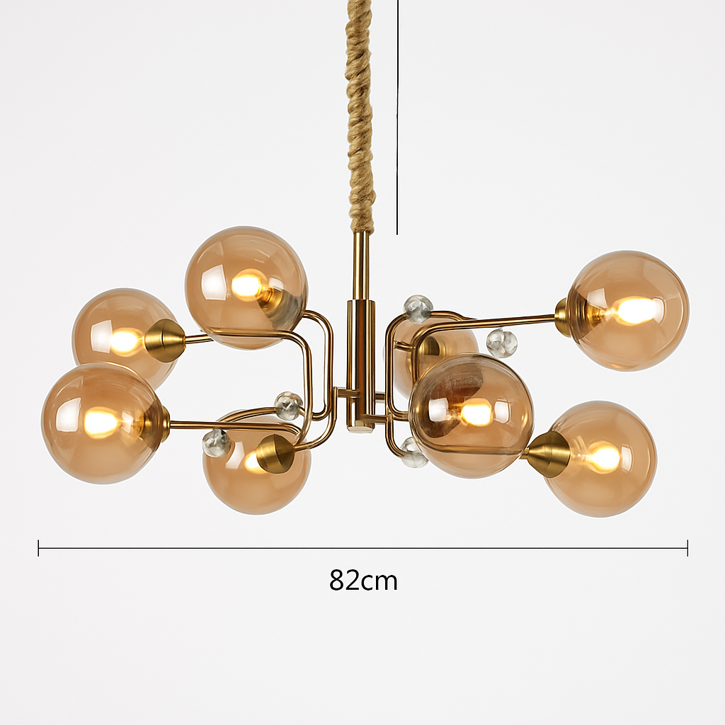 Lustre Moderne Verre Hauteur Réglable