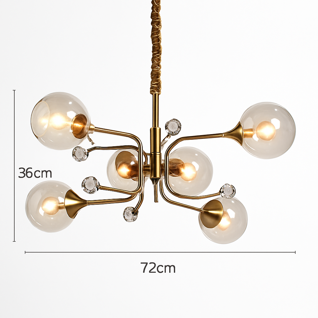 Lustre Moderne Verre Hauteur Réglable