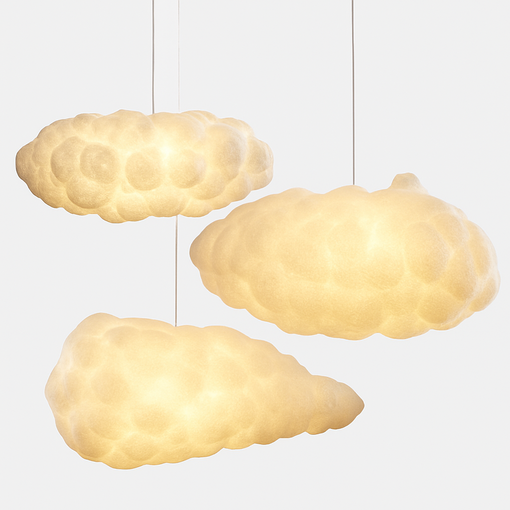 Lustre Nuage LED Moderne Suspendu en Soie