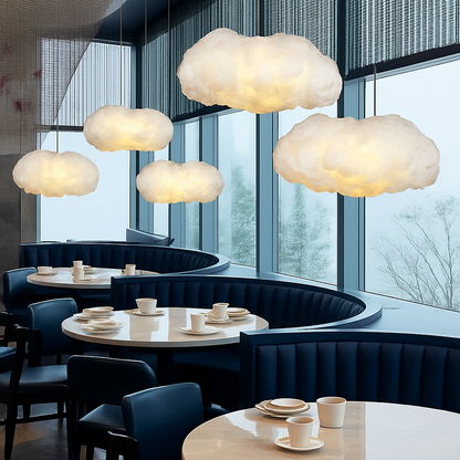 Lustre Nuage LED Moderne Suspendu en Soie