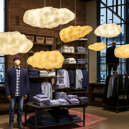 Lustre Nuage LED Moderne Suspendu en Soie