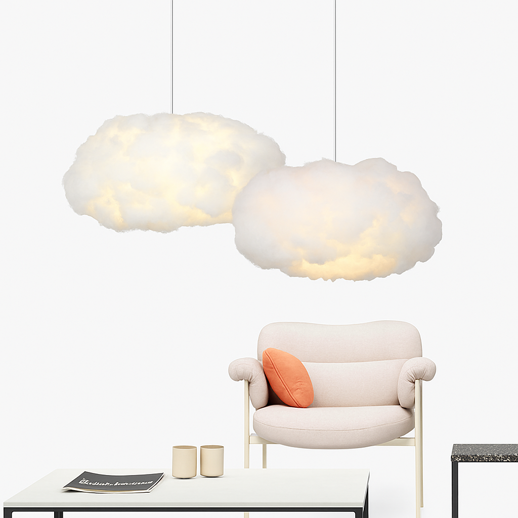 Lustre Nuage LED Moderne Suspendu en Soie