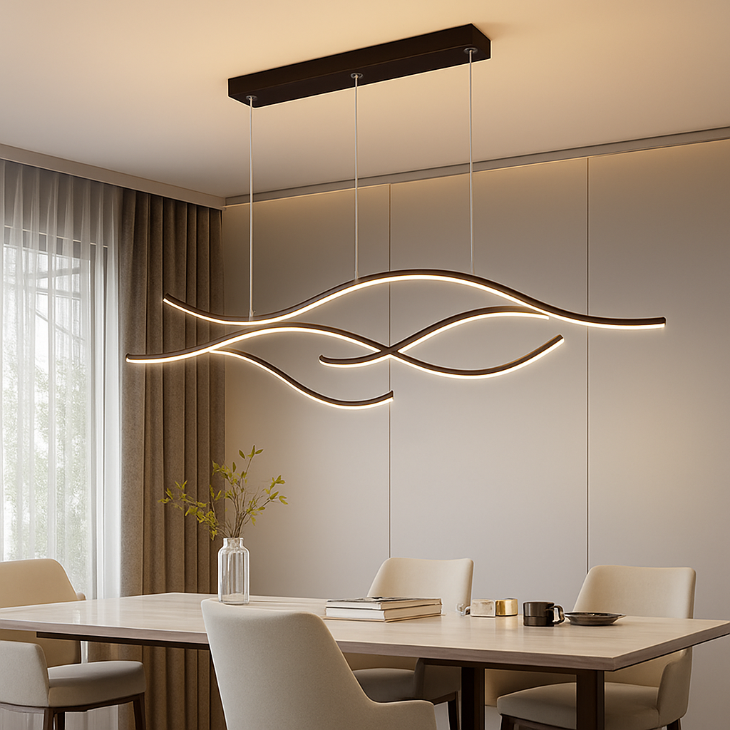 Lustre LED Moderne Minimaliste Noir ou Doré