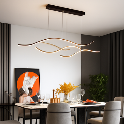Lustre LED Moderne Minimaliste Noir ou Doré
