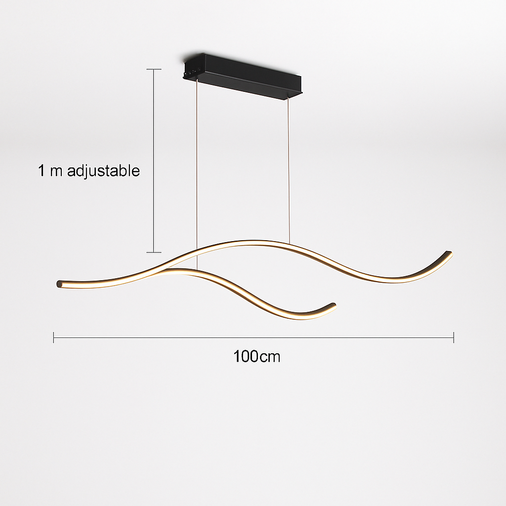 Lustre LED Moderne Minimaliste Noir ou Doré