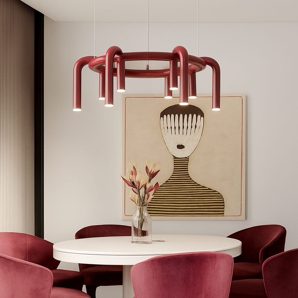 Lustre Rouge U Scandinave Moderne LED