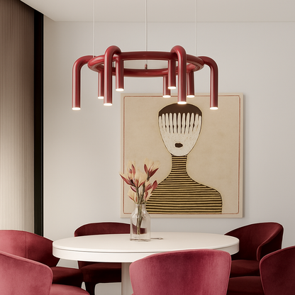 Lustre Rouge U Scandinave Moderne LED