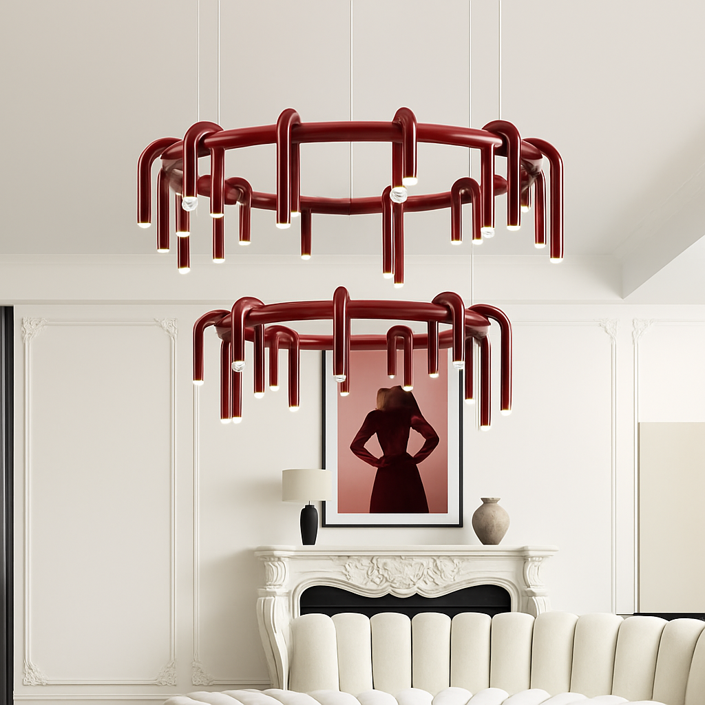 Lustre Rouge U Scandinave Moderne LED