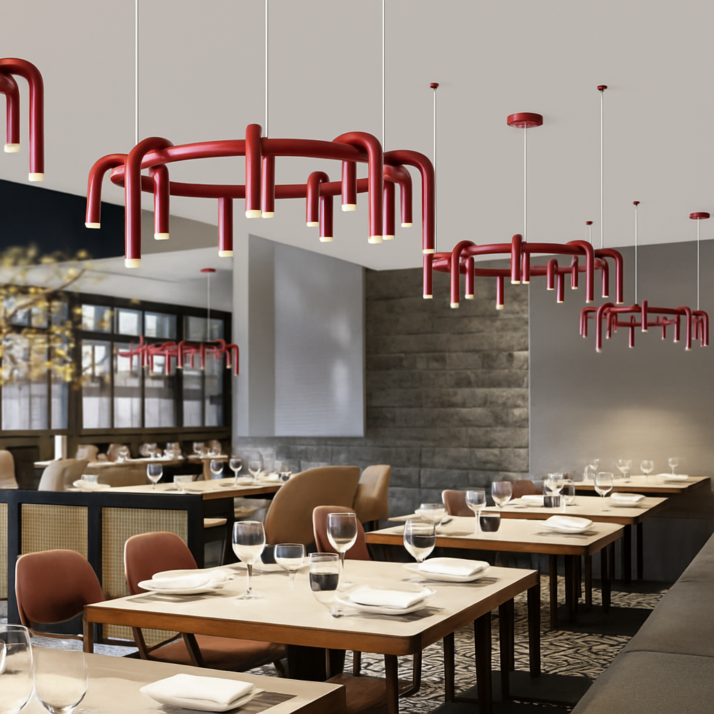 Lustre Rouge U Scandinave Moderne LED