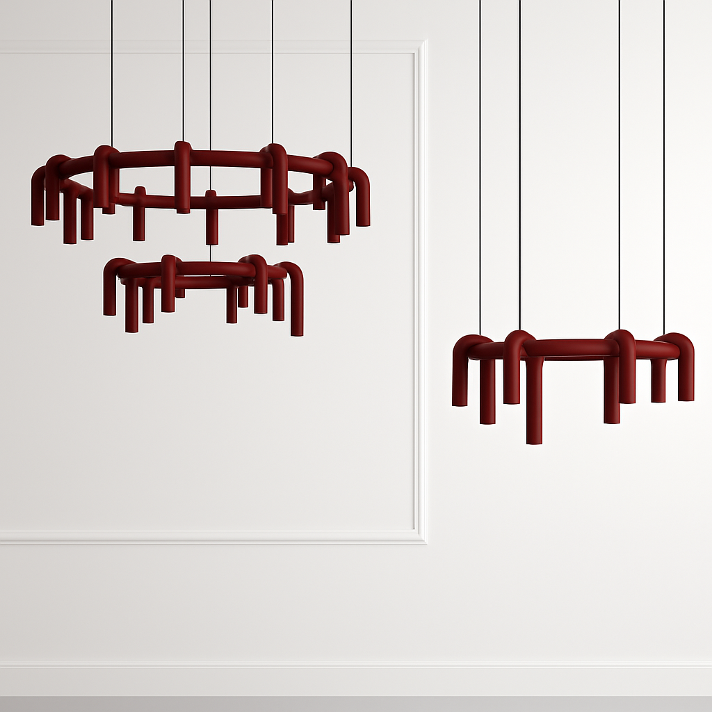Lustre Rouge U Scandinave Moderne LED