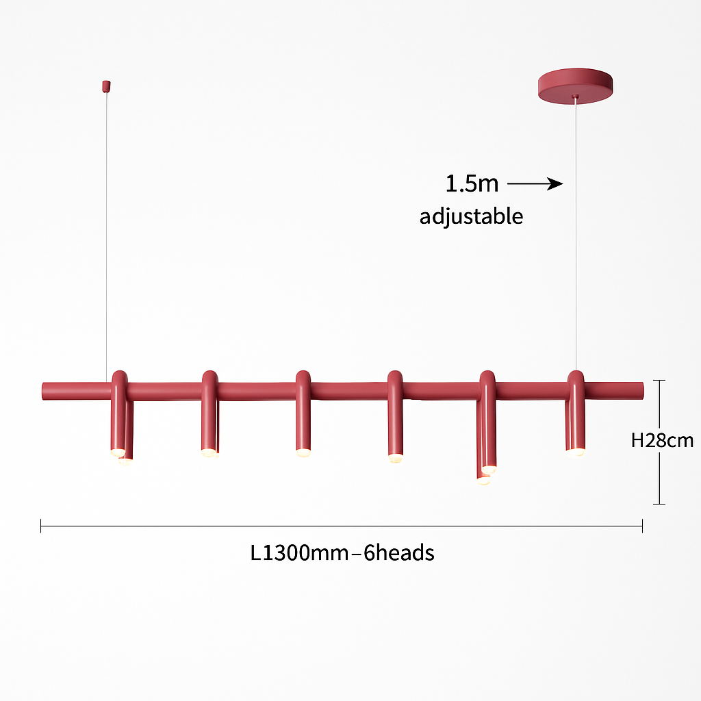 Lustre Rouge U Scandinave Moderne LED