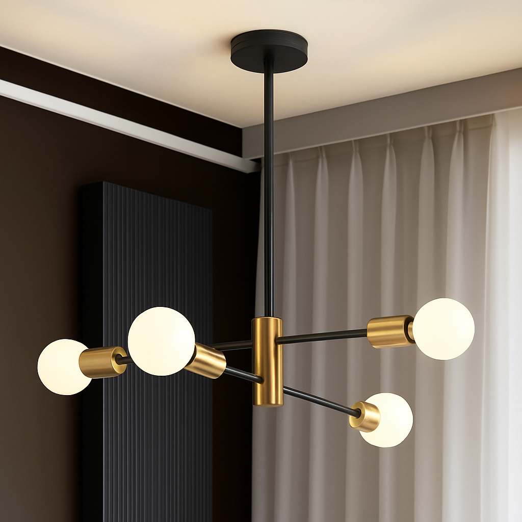 Lustre Spoutnik Moderne Noir Métal - STOEX