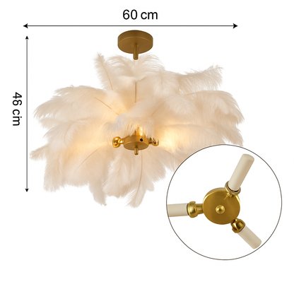 Lustre Plumes d'Autruche Style Scandinave