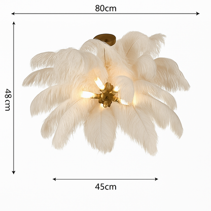 Lustre Plumes d'Autruche Style Scandinave