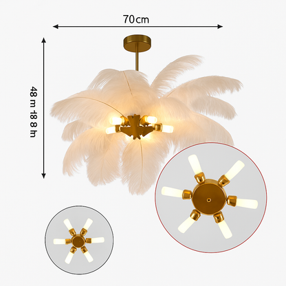 Lustre Plumes d'Autruche Style Scandinave