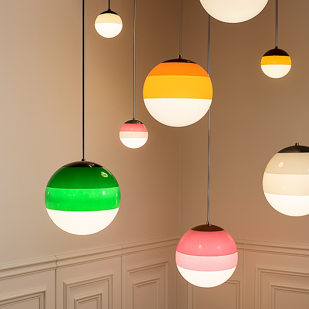 Lustre LED Verre Dégradé Style Nordique
