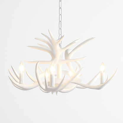 Lustre Rustique Bois de Cerf Industriel Verre LED