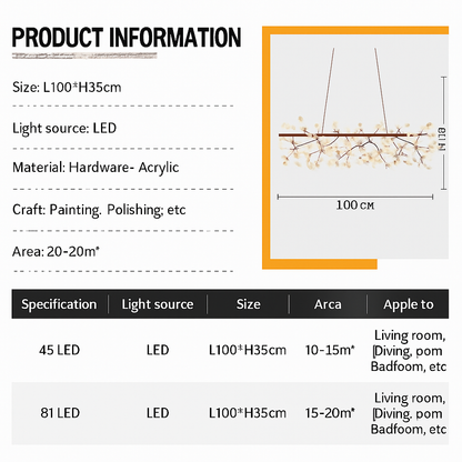 Lustre Firefly LED : Branche d'Arbre Lumineuse Design