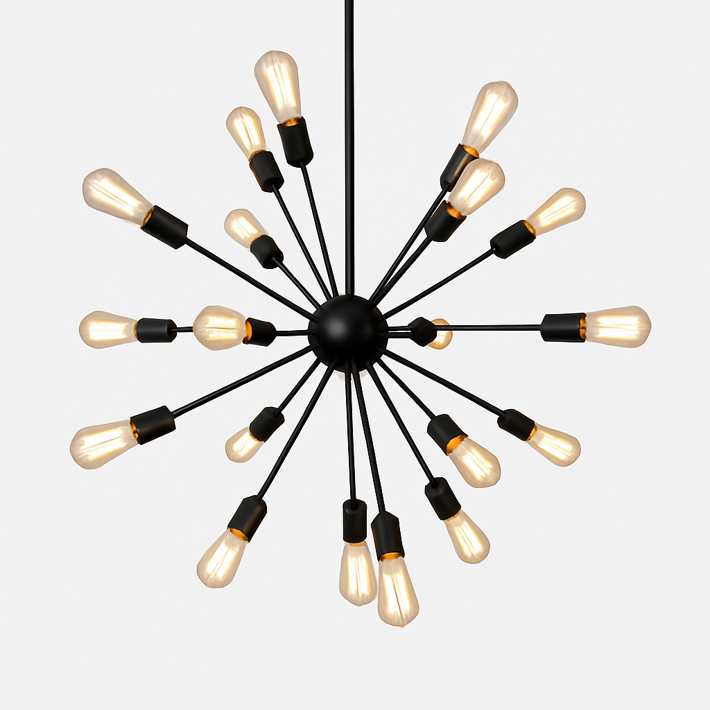 Lustre Sputnik Design Industriel Vintage Noir
