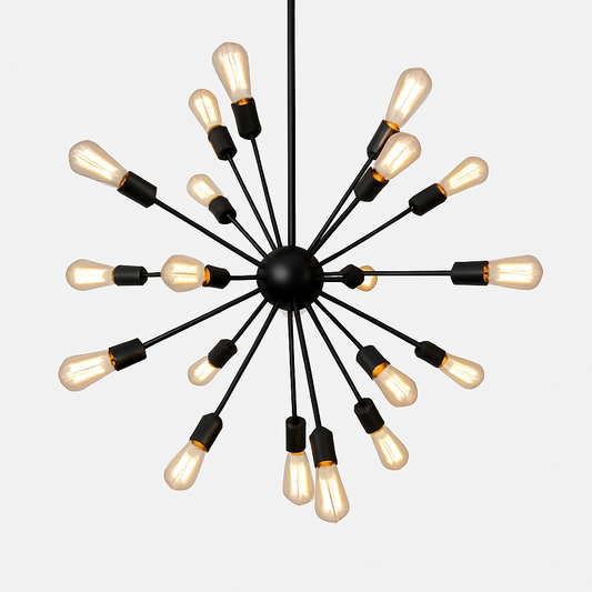 Lustre Sputnik Design Industriel Vintage Noir