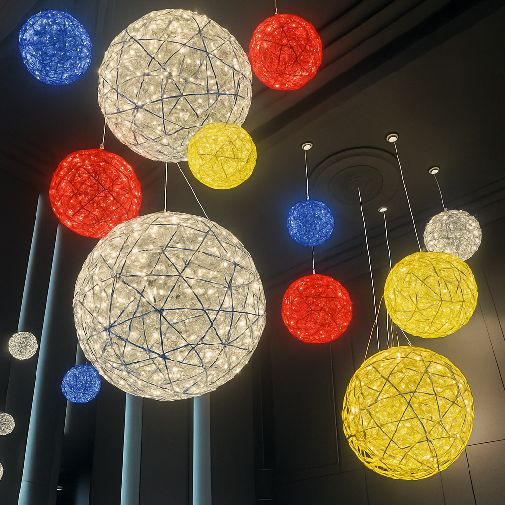 Lustre Spark Ball : Suspension Design Feu d'Artifice Métal