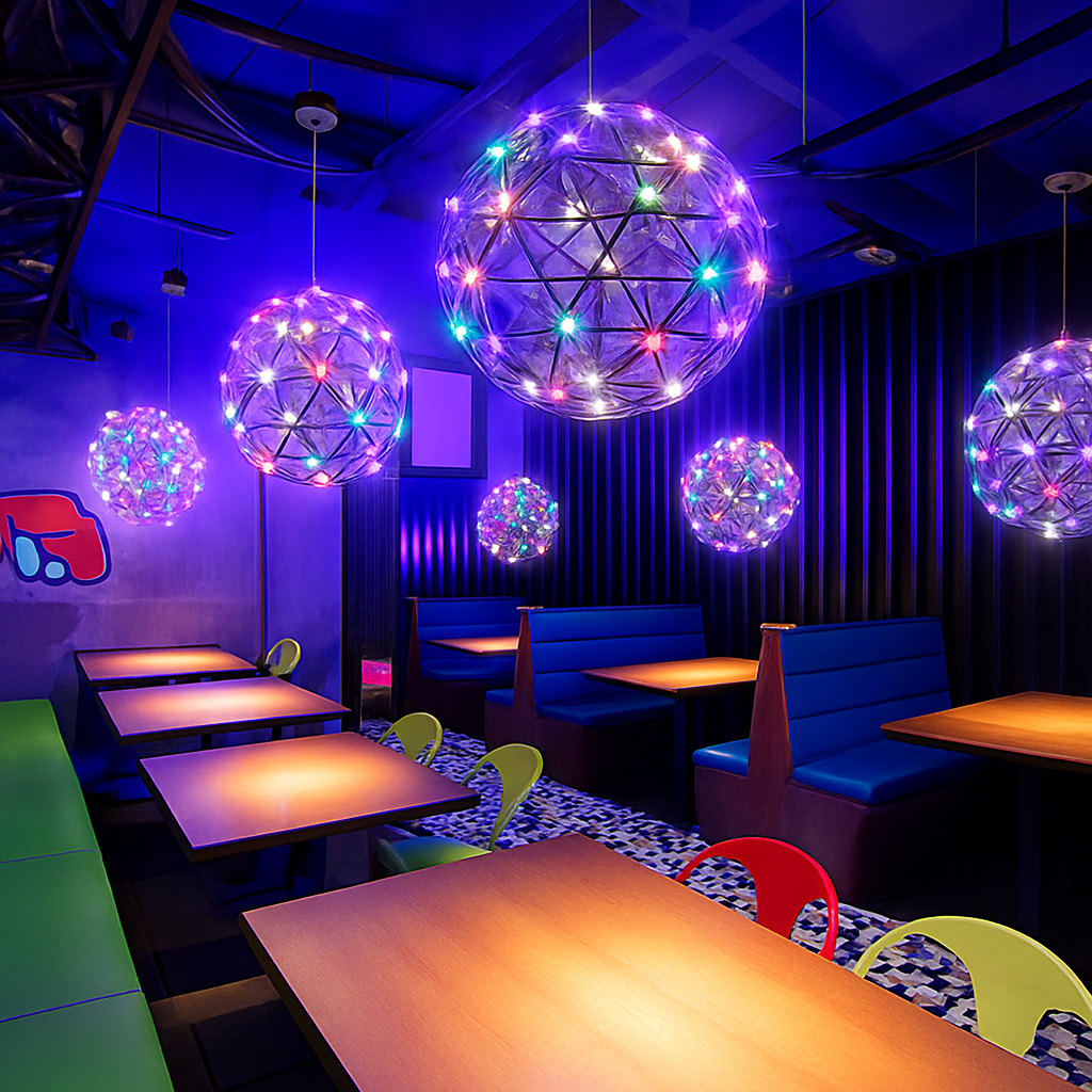 Lustre Spark Ball : Suspension Design Feu d'Artifice Métal