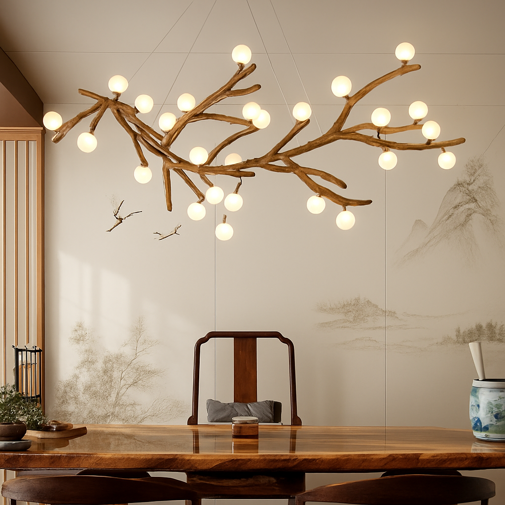 Lustre Vintage Résine Design Branche LED