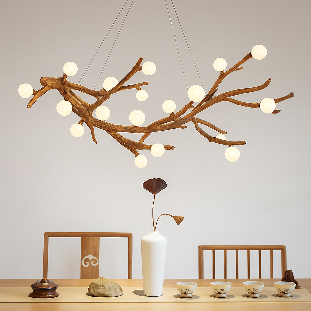 Lustre Vintage Résine Design Branche LED