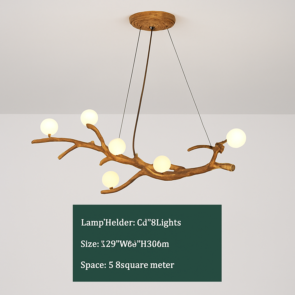 Lustre Vintage Résine Design Branche LED