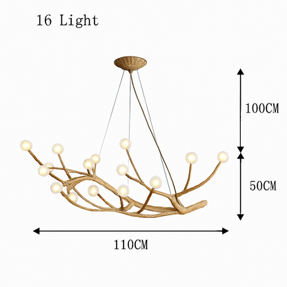 Lustre Vintage Résine Design Branche LED