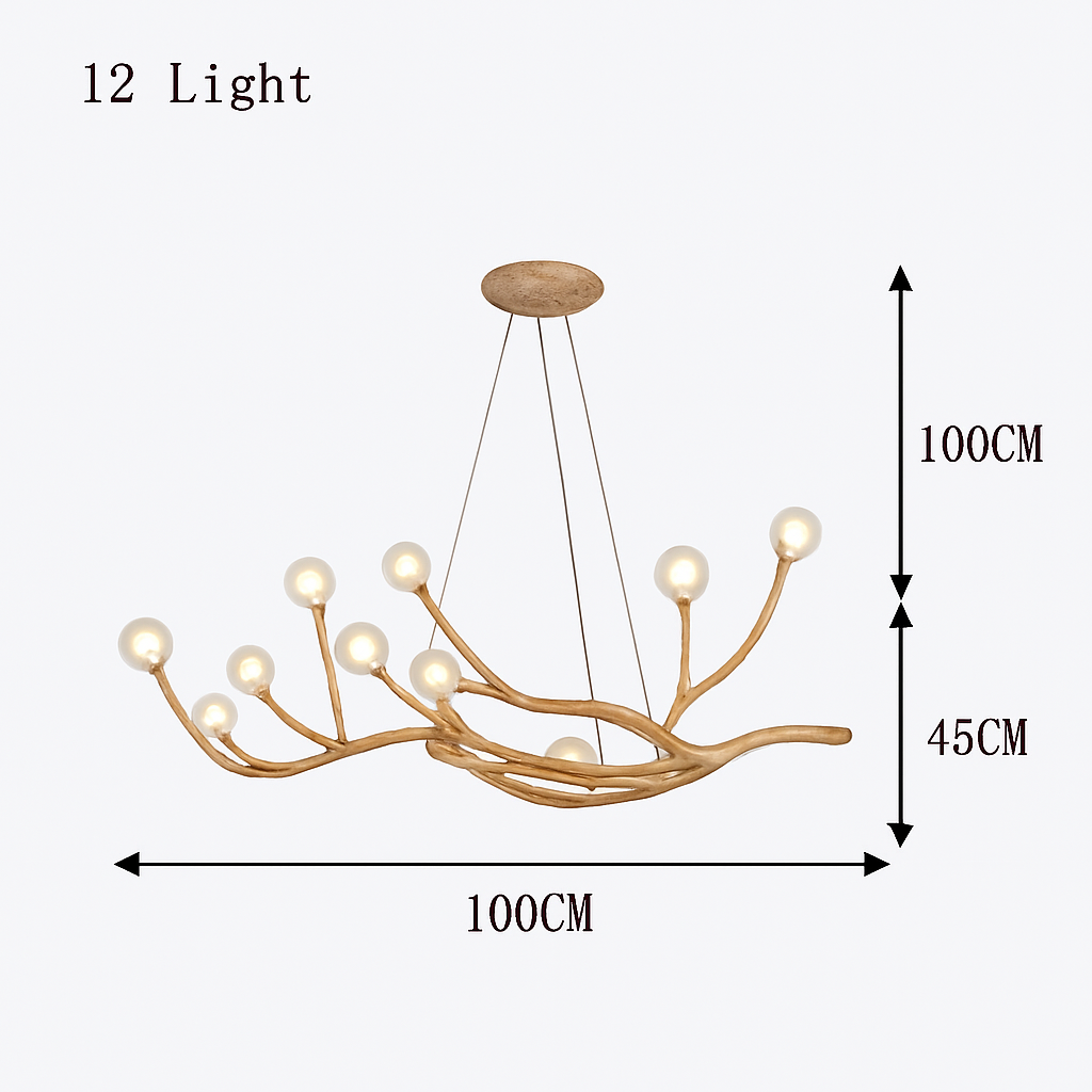 Lustre Vintage Résine Design Branche LED